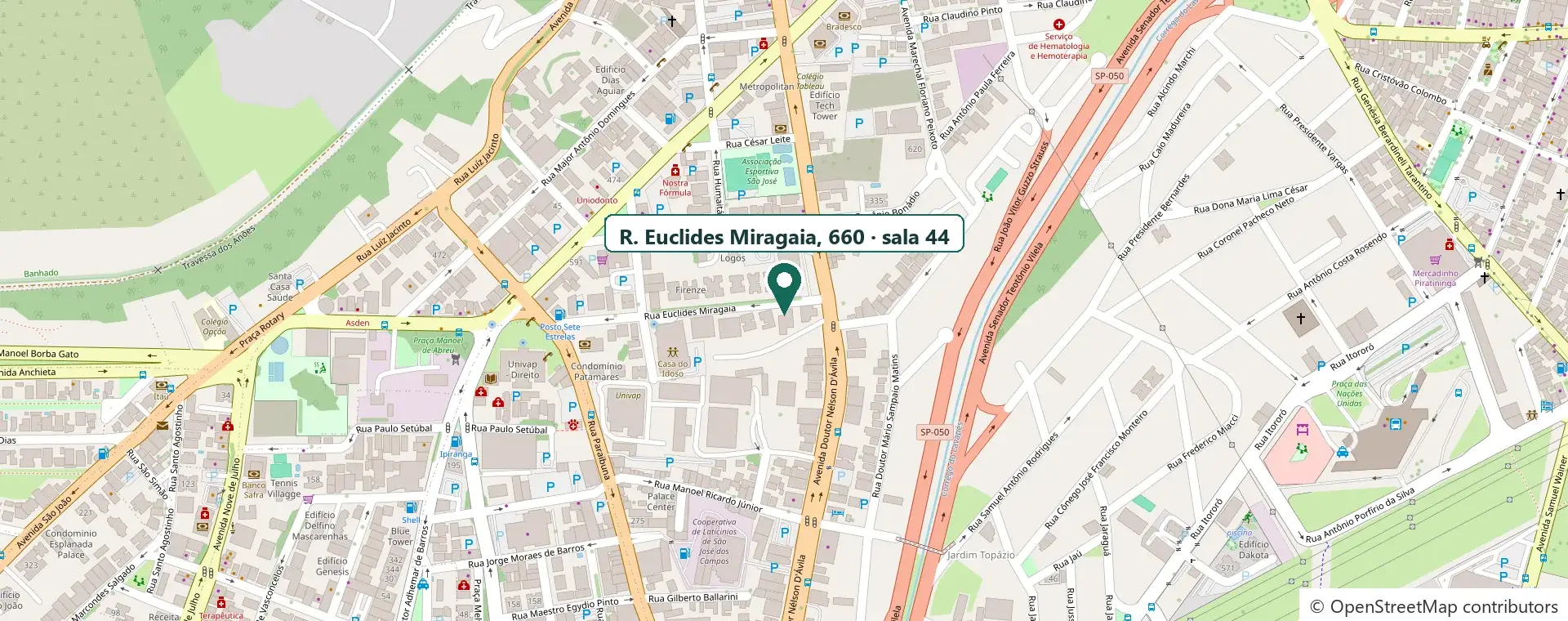 Mapa do escrit&oacute;rio da ContConnect, R. Euclides Miragaia 660, Centro de S&atilde;o Jos&eacute; dos Campos